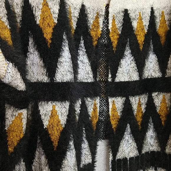 New Direction Silver Heather Chevron Cardigan Mom Sweater - Picture 9 of 11